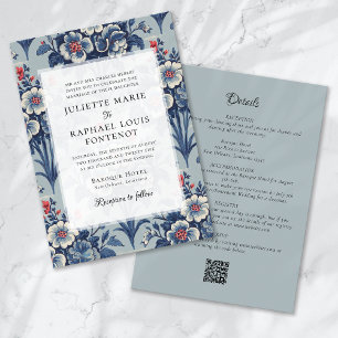 Invitation Vintage Floral esthétique tout en un Mariage