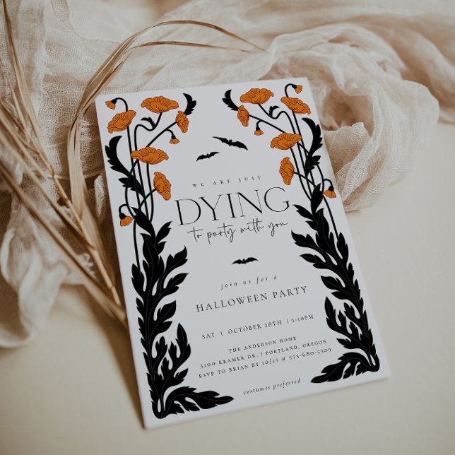 Invitation Vintage Floral Frame Halloween Party (Créateur téléchargé)