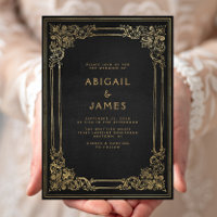 Vintage Frame Black Gold Mariage