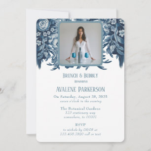 Invitation Vintage français toile floral brunch et boissons p