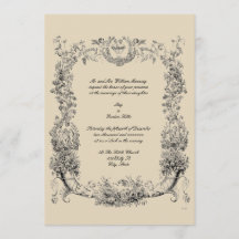 Vintage frontière baroque Rococo avec les coeurs