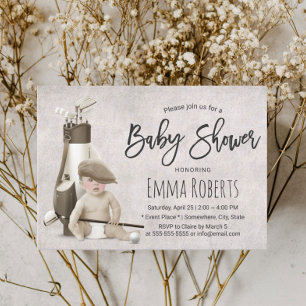 Invitation Vintage Future Golfer Cute Caddy Golf Baby shower
