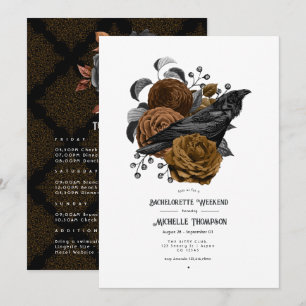 Invitation Vintage Glam Ambre Floral Gothique Bachelorette