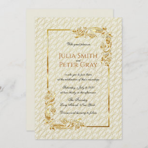 Invitation Vintage Gold Frame Royal Mariage