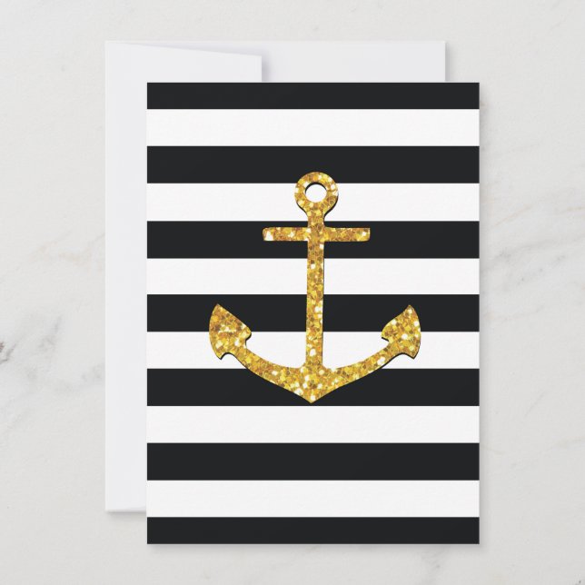 Invitation Vintage Golden Anchor (Dos)