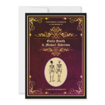 Vintage Goth Skeleton Mariage Fiançailles