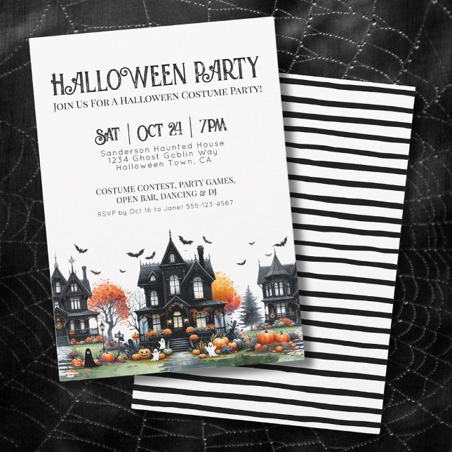 Invitation Vintage Gothique Halloween (Vintage Gothic Halloween Party Invitation)
