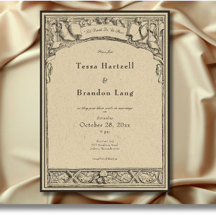 Invitation Vintage gothique médiéval Arc Mariage frontalier
