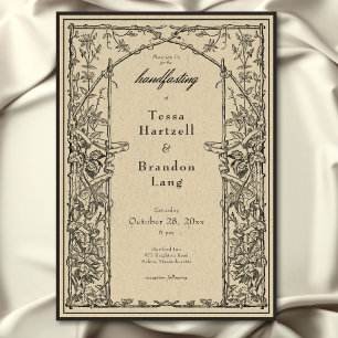 Invitation Vintage gothique Médiéval Vin Bordure Handfasting
