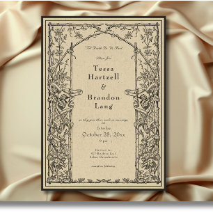 Invitation Vintage gothique médiéval Vine Arch Mariage fronta