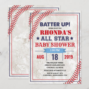 Invitation vintage grunge pour la baby shower de b
