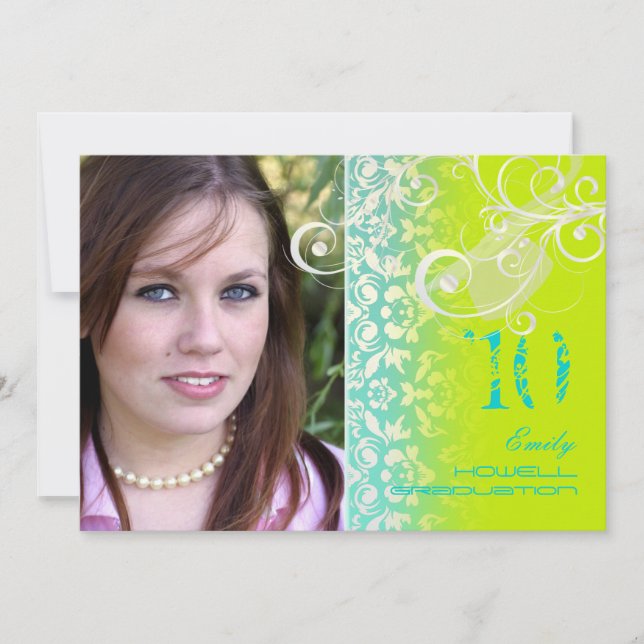 Invitation Vintage/Grunge/Swirls/Damask/Graduations (Devant)