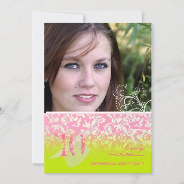 Invitation Vintage/Grunge/Swirls/Damask/Graduations (Devant)