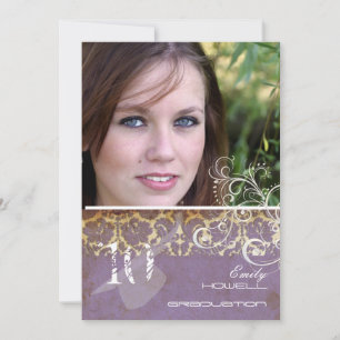 Invitation Vintage/Grunge/Tourbillons/Damas/Graduations