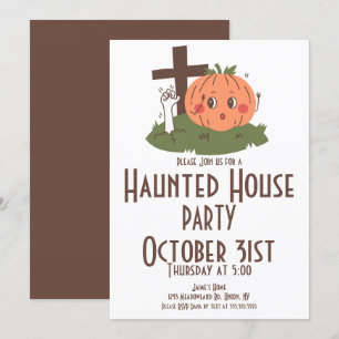 Invitation Vintage Halloween Citrouille de la maison
