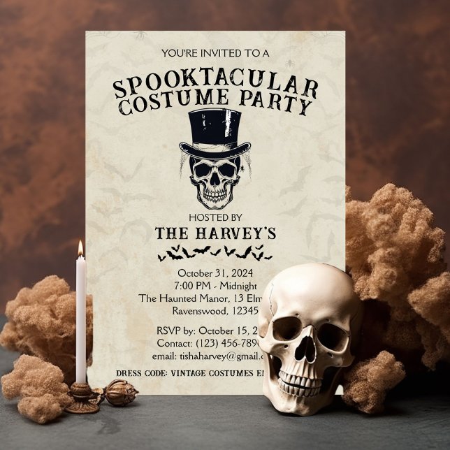 Invitation vintage Halloween Costume Party (Vintage Halloween Costume Party Invitation)
