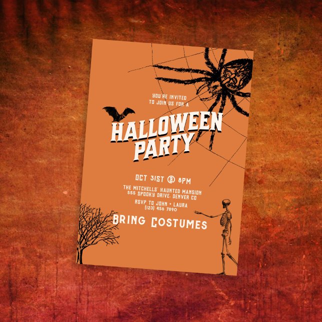 Invitation Vintage Halloween DC Party (Créateur téléchargé)