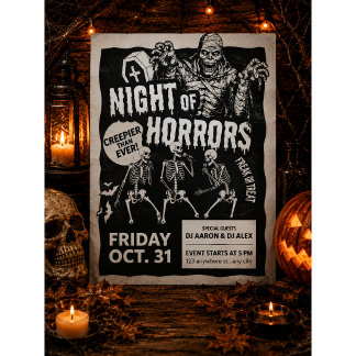 Invitation vintage Halloween noire et tendance