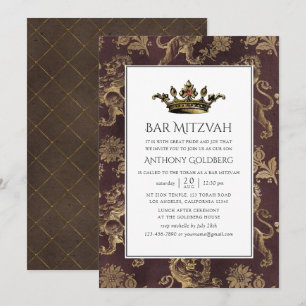 Invitation Vintage héraldique Bar Mitzvah