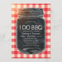 Vintage I Do BBQ Mason Jar Rustique Engagement Par
