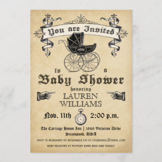 Invitation vintage II de baby shower