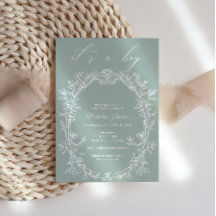 Vintage intemporel Floral Green Boy Baby shower
