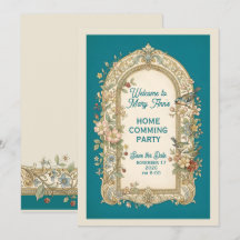 Vintage Label with colored Flowers 55 + your text