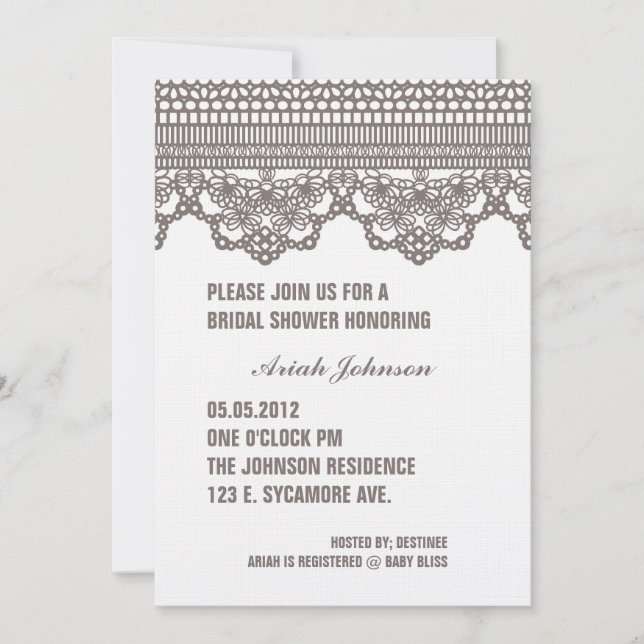 Invitation VINTAGE LACE (Devant)