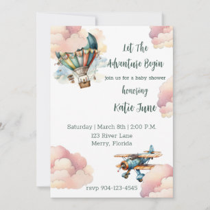 Invitation Vintage Laisser l'aventure commencer Baby Boy Show