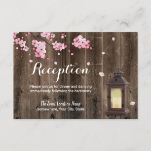 Invitation Vintage Lanterne rose Floral Grange Réception de m