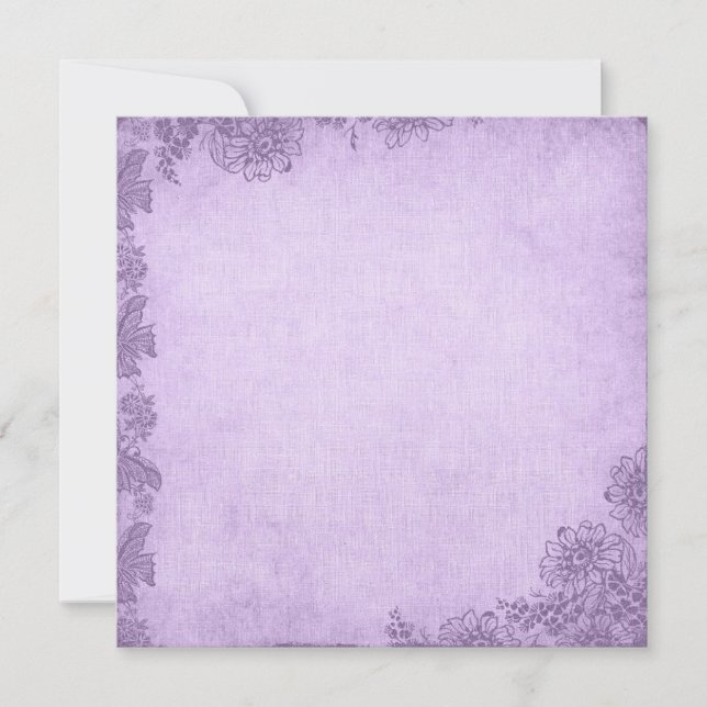 Invitation vintage Lavender Floral Frontière (Devant)