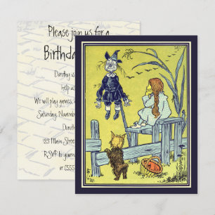 Invitation Vintage Le Magicien d'Oz, Anniversaire de Dorothy 