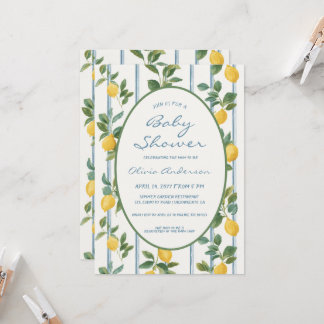Invitation Vintage lemons Baby Shower