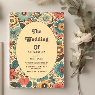 Invitation Vintage les années 70 Mariage