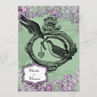 Invitation Vintage Lilacs Locket 5x7