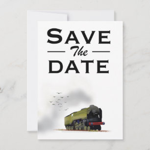 Invitation vintage locomotive Enregistrez la date