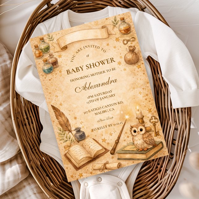Invitation Vintage Magic Potion Baby Shower (Créateur téléchargé)