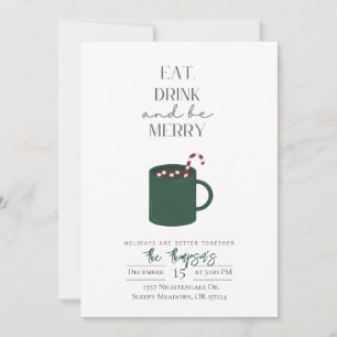 Invitation Vintage Manger Boire & Soyez Joyeux Minimaliste No