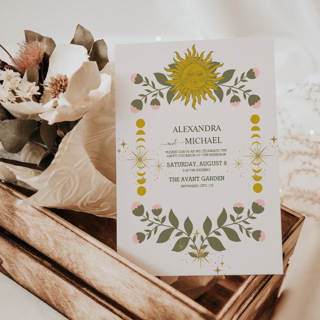 Invitation Vintage Mariage botanique mystique (Créateur téléchargé)