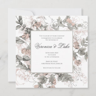 Invitation Vintage Mariage végétal