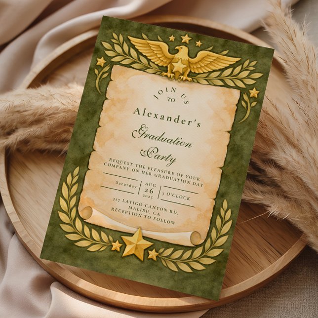 Invitation Vintage Military Graduation Party (Créateur téléchargé)