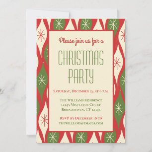 Invitation Vintage Mmilieu du siècle moderne Retro Noël