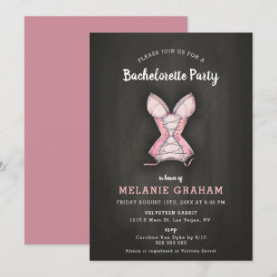 Invitation Vintage moderne Chalkboard Lingerie Bachelorette
