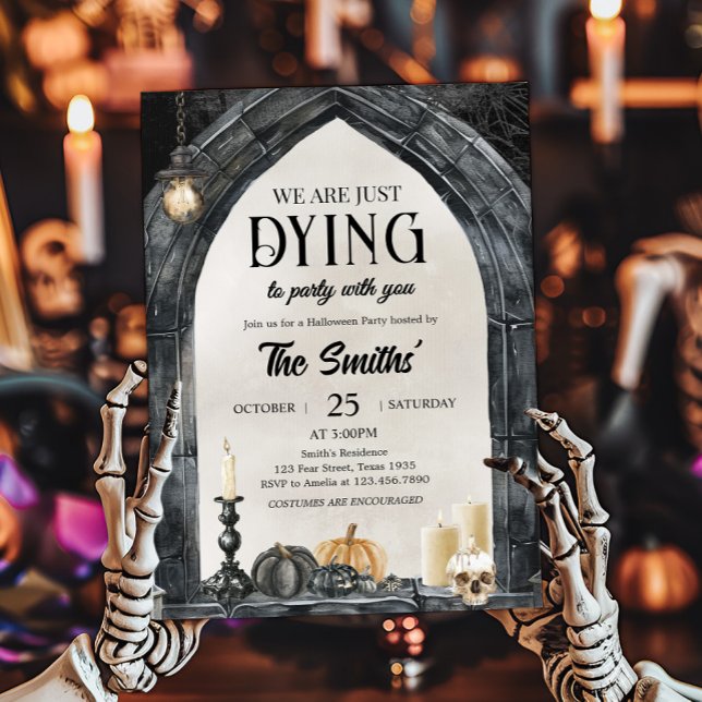 Invitation Vintage mourir à la fête Halloween (Dying to Party with you Vintage Halloween Party Invitation)