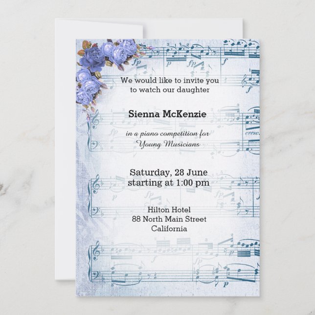 Invitation Vintage music (Devant)