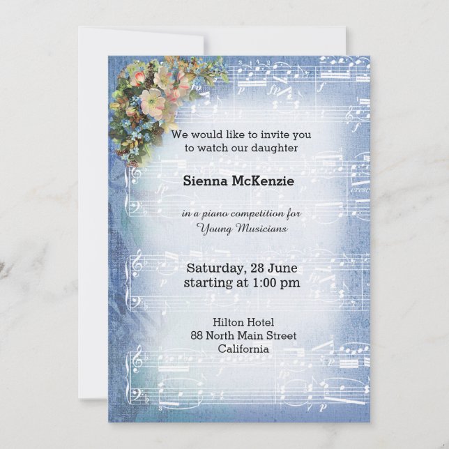 Invitation Vintage music (Devant)