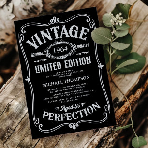 Invitation Vintage N'Importe Quel Âge Adulte Anniversaire