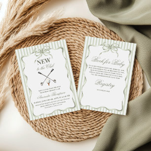 Invitation Vintage Nouveau au Club Neutre Fête Prénatale de G