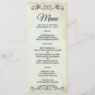Invitation Vintage Occidental Thème Occidental Menu Mariage