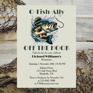 Invitation Vintage OFishAlly Retraité Gros Poisson Décroché